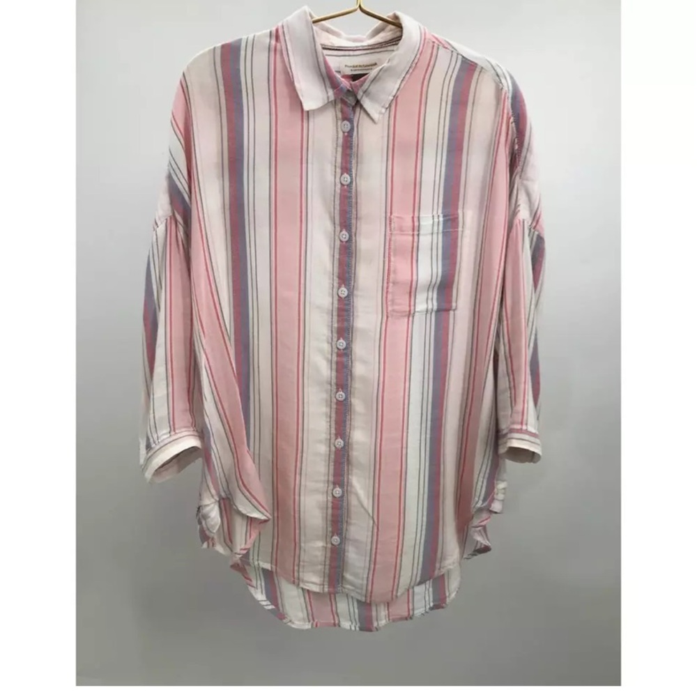 Pilcro (Anthropologie) Bo Boyfriend Striped Oversized Button Down Top M/L